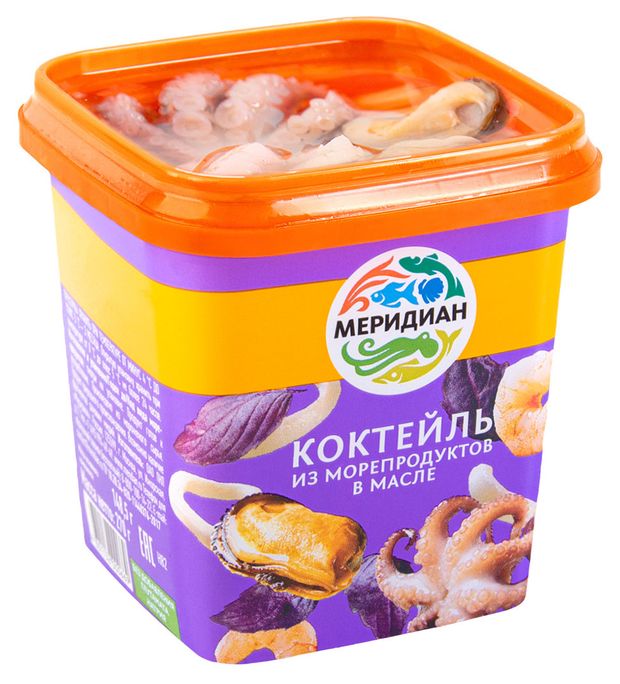 Коктейль из морепродуктов Меридиан в масле, 270 г