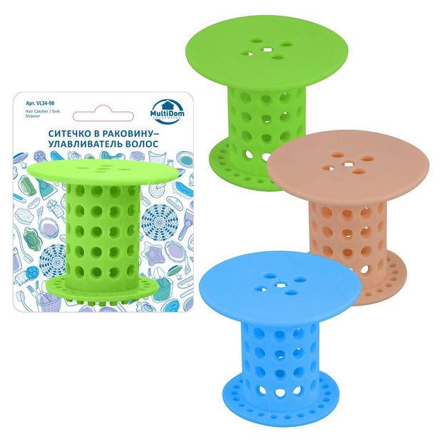 Ситечко в раковину Мультидом улавливатель волос, 6 см