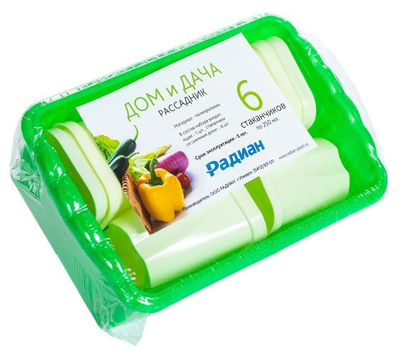 Рассадник Дом и Дача на 6 стаканчиков по 250 мл 247х166х90 мм 270₽