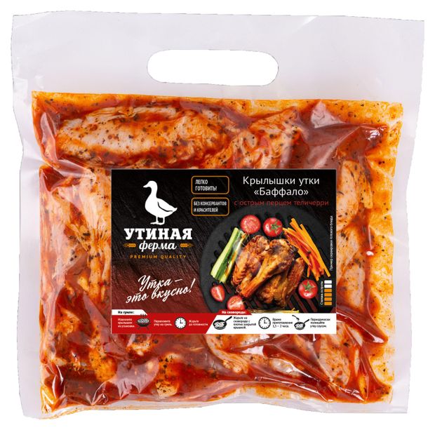 Крылышки утки Утиная Ферма Баффало в маринаде с острым перцем, 900 г