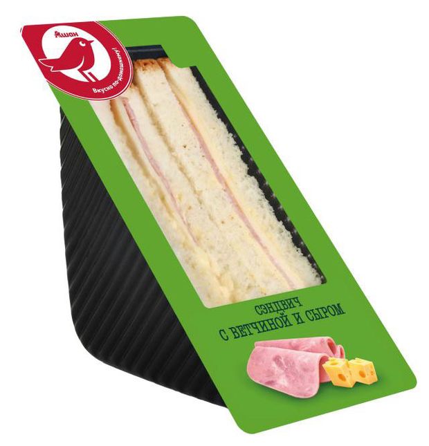 Сэндвич АШАН Красная птица с ветчиной и сыром 150 г 149₽