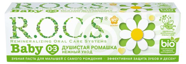 Зубная паста детская ROCS Душистая ромашка 45 г 300₽