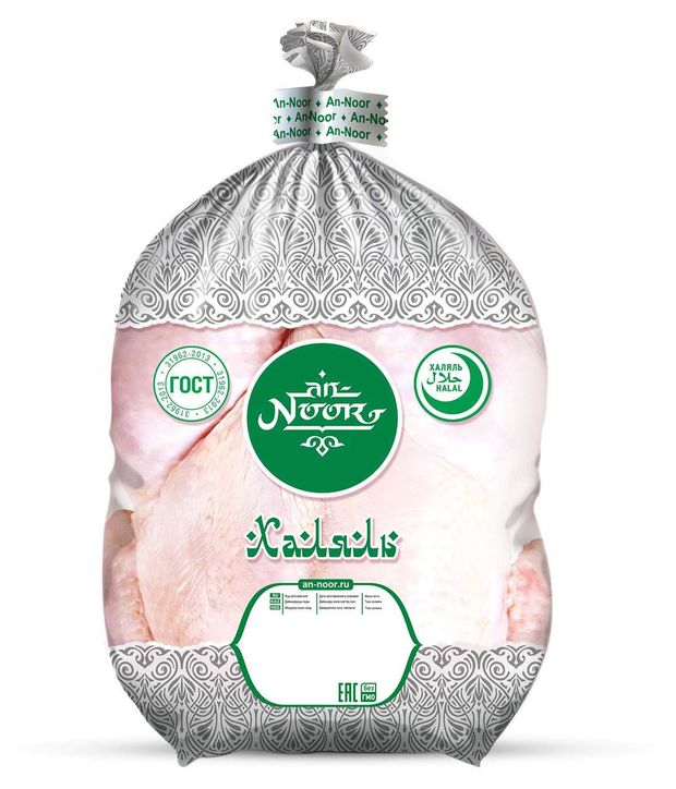 Птица, мясо  Ашан Тушка цыпленка-бройлера Халяль охлажденная, ~ 2,2 кг