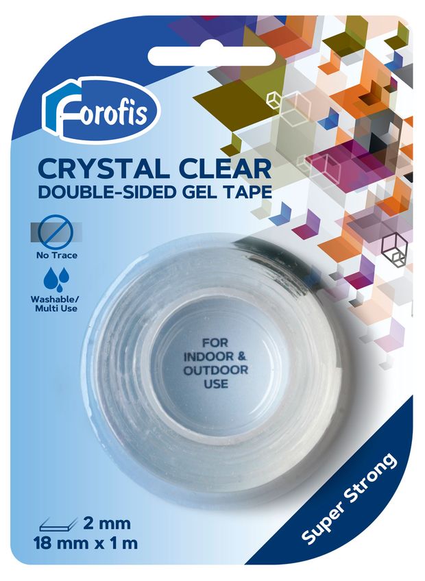 Клейкая гелевая лента Centrum двусторонняя толщина 2мм, 18мм х 2м