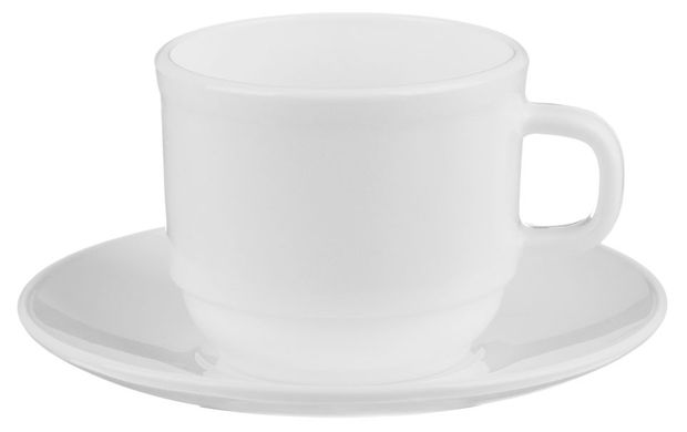 Чайная пара Millimi Бьянко, чашка 250мл+блюдце 15 см