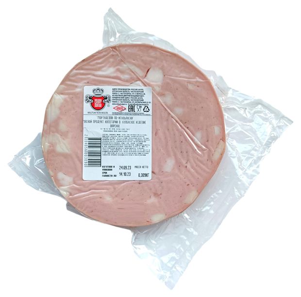 Колбаса вареная Велес Мортаделла По-итальянски кусок 05 кг 100₽