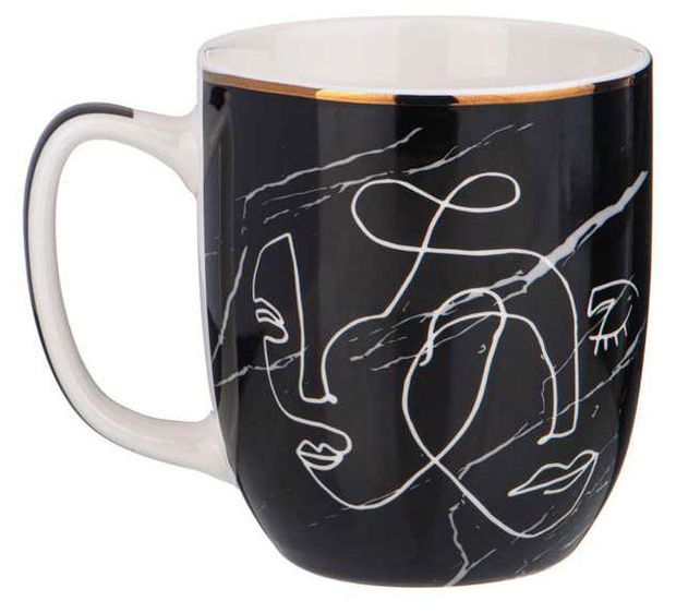 Кружка Lefard Modern Lines фарфоровая черная, 350 мл