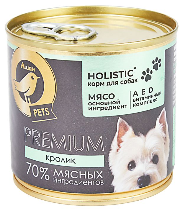 Влажный корм для собак АШАН Золотая птица с кроликом в желе 240 г 142₽