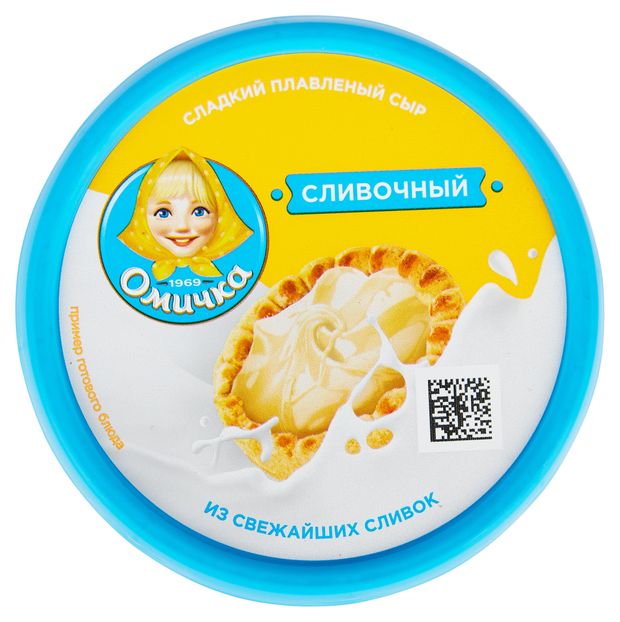  Сыр плавленный Омичка Сливочный из сливок БЗМЖ, 230 г
