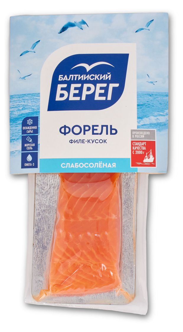 Форель филе-кусок слабосоленая Балтийский Берег, 200 г