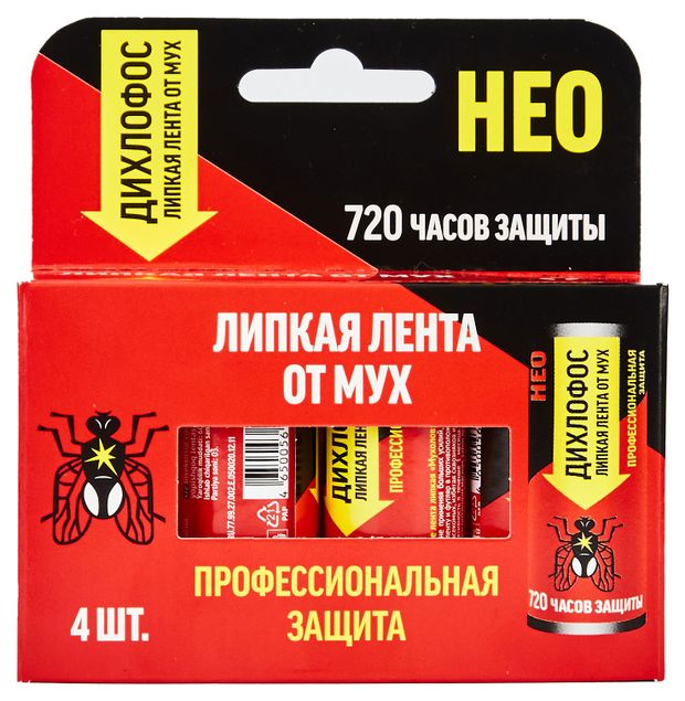 Липкая лента для мух Дихлофос НЕО, 4 шт