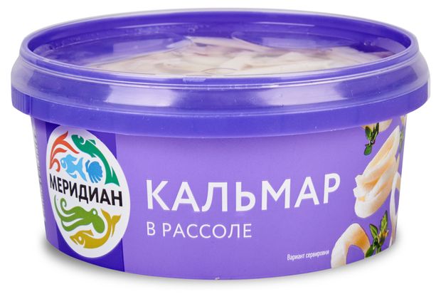 Кальмар Меридиан в рассоле 180 г 160₽