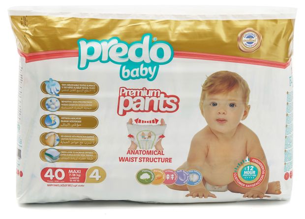Подгузники-трусики Predo Baby 4 7-18 кг 40 шт 450₽