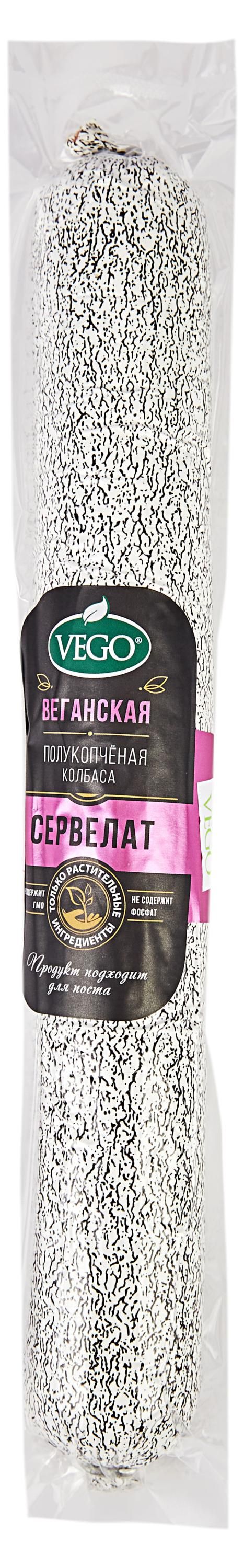 Колбаса полукопченая веганская Vego Vegan Сервелат постный, 400 г