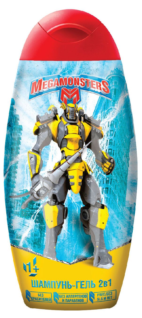 Детский шампунь-гель для волос и тела Мегамонстры 2в1, 300 мл