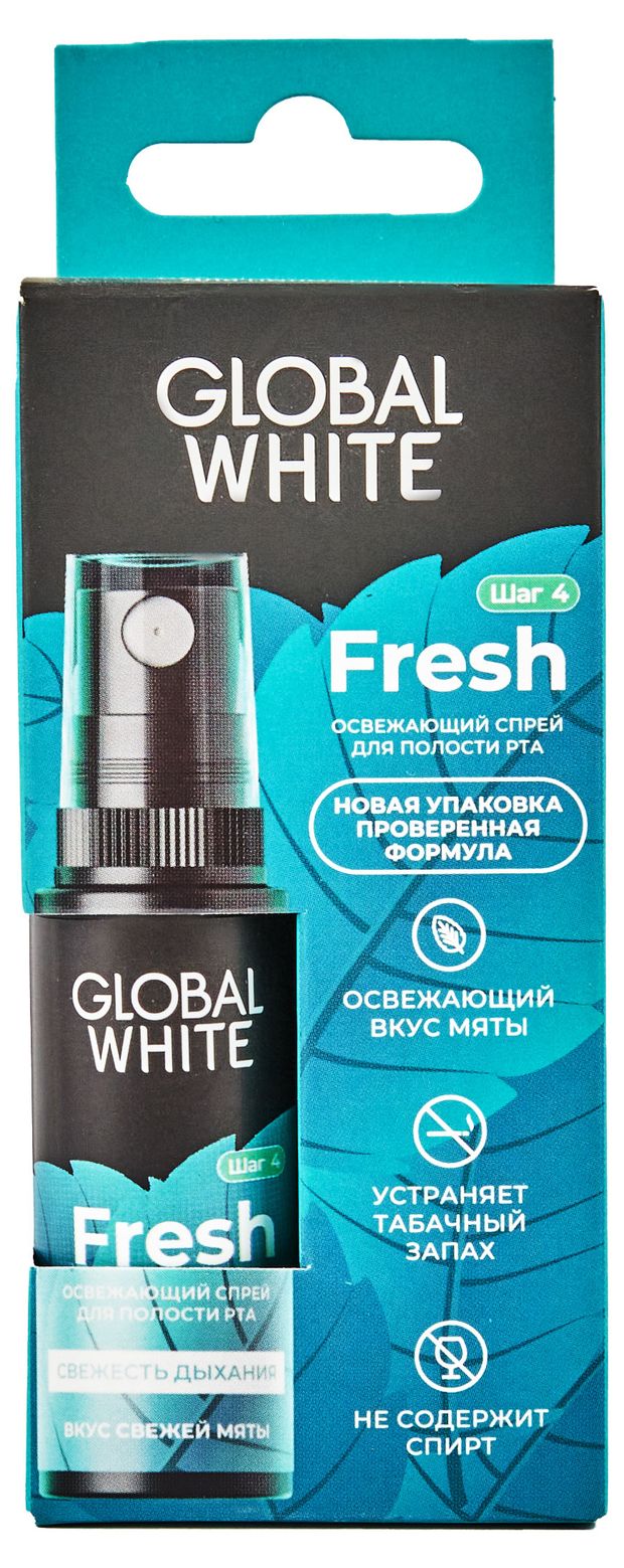 Спрей для полости рта Global White Освежающий 15 мл 430₽