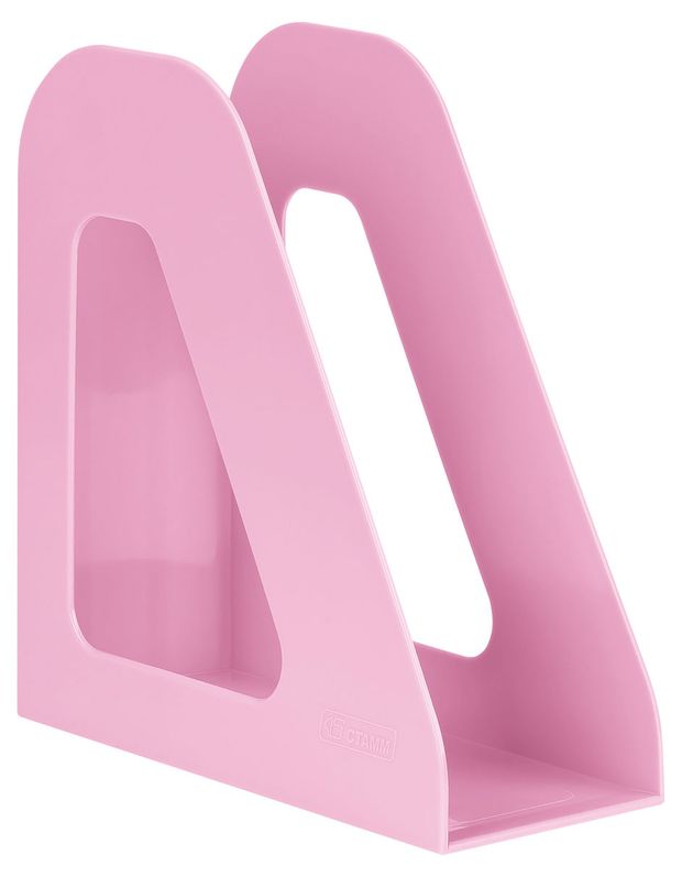 Лоток для бумаг вертикальный Стамм Фаворит розовый, 90мм