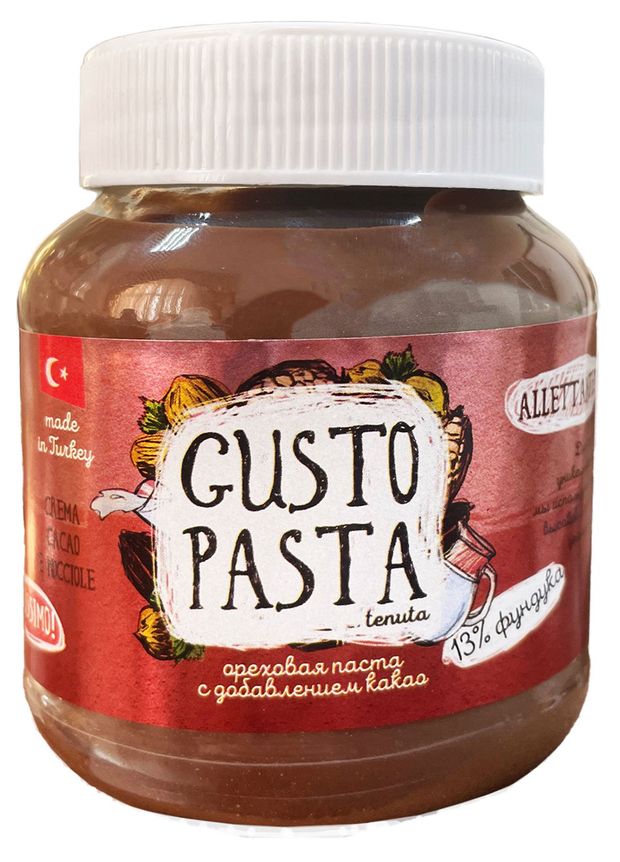 Паста ореховая Gusto Pasta с добавлением какао, 350 г