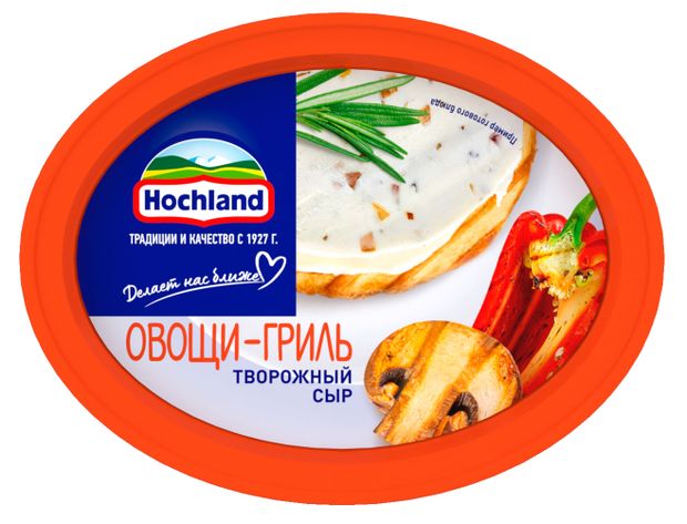 Сыр творожный Овощи Гриль Hochland 60 БЗМЖ 140 г 160₽