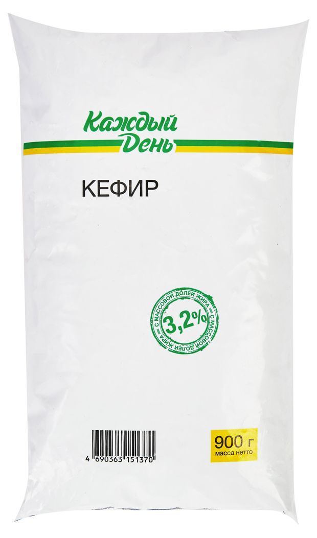 Кефир Каждый день в пакете 3,2% БЗМЖ, 900 г