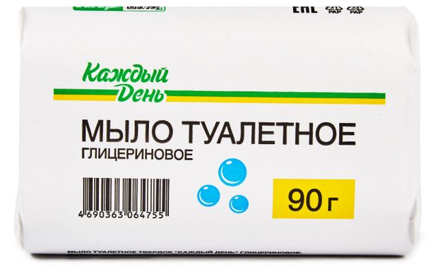 Мыло туалетное Каждый день Глицериновое 90 г 26₽