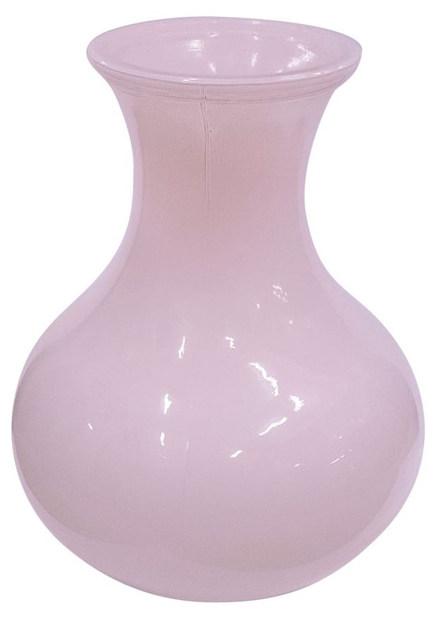 Ваза стеклянная настольная декоративная NinaGlass Нежно-розовый, 20 см
