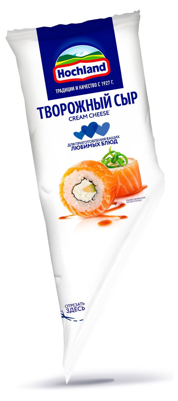 Сыр творожный Кремчиз Hochland Cream Cheese в кулинарном пакете 65% БЗМЖ, 500 г