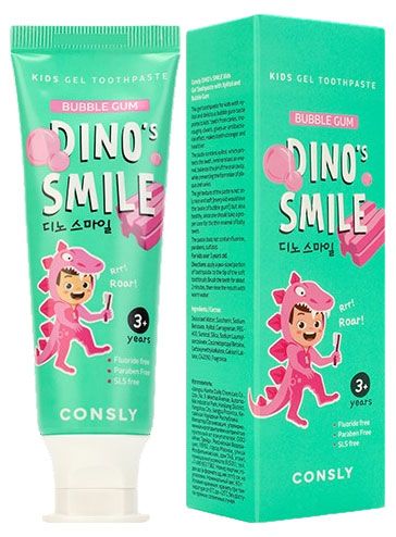Зубная паста гелевая CONSLY с ксилитом и вкусом жвачки с 3 лет, 60 г