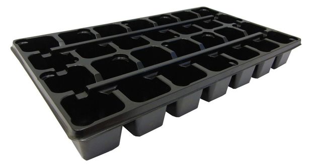 Кассета рассадная ГазонСity черная, 28 ячеек