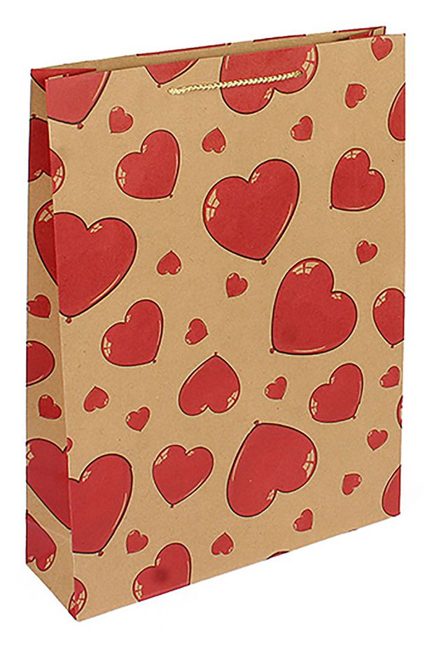 Пакет подарочный GrandGift крафт, 45х33х10 см, 1 шт, в ассортименте