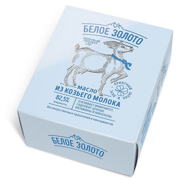 Масло сливочное Белое Золото из козьего молока 82,5% БЗМЖ, 100 г