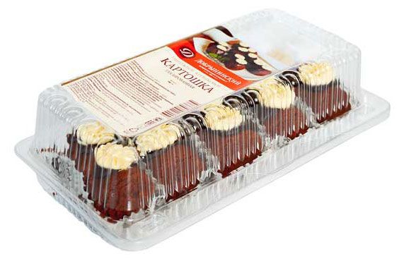 Пирожные крошковые Добрынинский Картошка глазированная с сахарной помадкой охлажденные набор 5 шт, 400 г