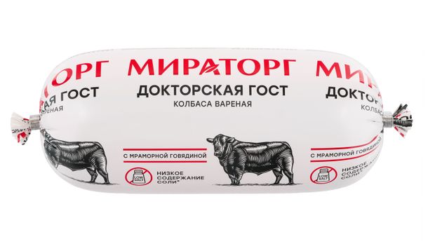 Колбаса вареная Мираторг Докторская с мраморной говядиной ГОСТ 470 г 279₽