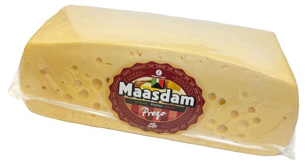 Сыр твердый Азбука сыра Prego Маасдам кусок 45 БЗМЖ вес 165₽