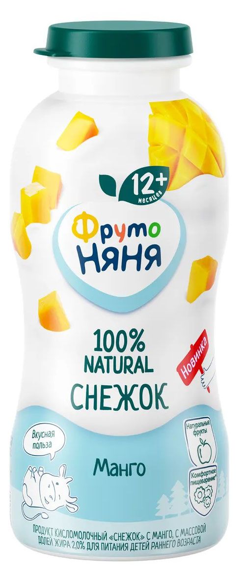 Продукт кисломолочный ФрутоНяня Снежок с манго 2%, 200 г