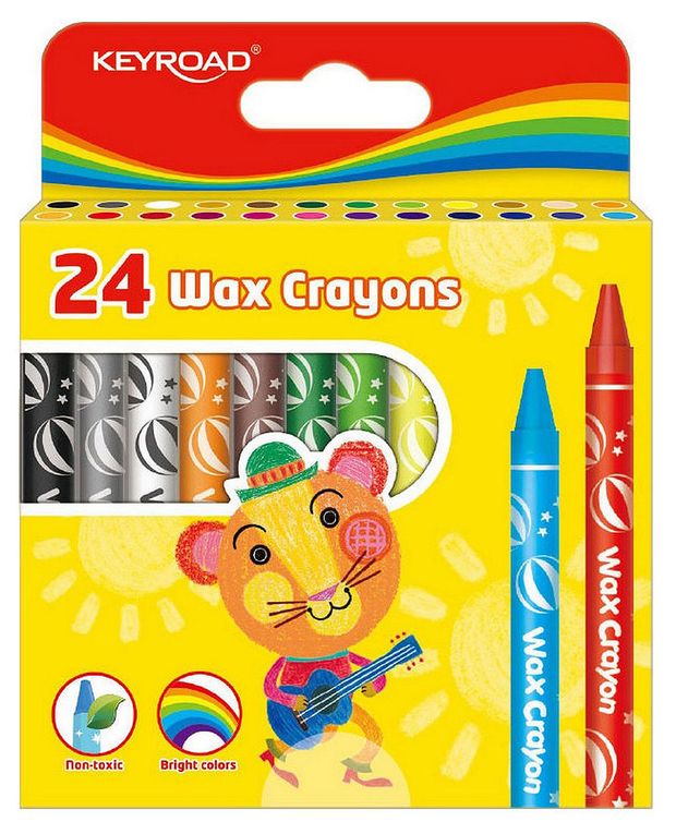 Восковые мелки KEYROAD Standart, 24 цвета
