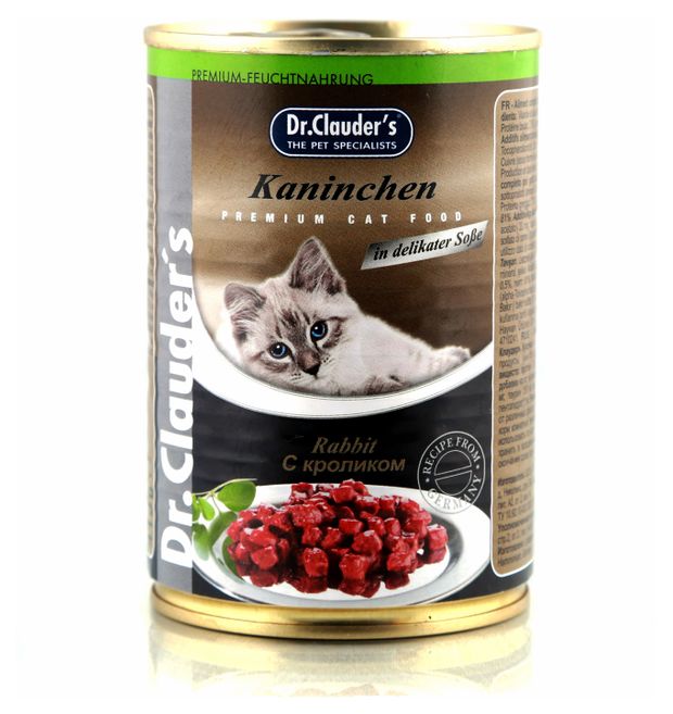 Корм влажный для кошек Dr.Clauder`s с кроликом, 415 г