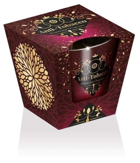 Свеча ароматизированная в стакане Bartek candles Анти-табак Чудесный аромат, 9х8,5 см