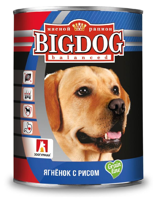 Корм влажный для собак Зоогурман Big Dog ягненок и рис, 850 г