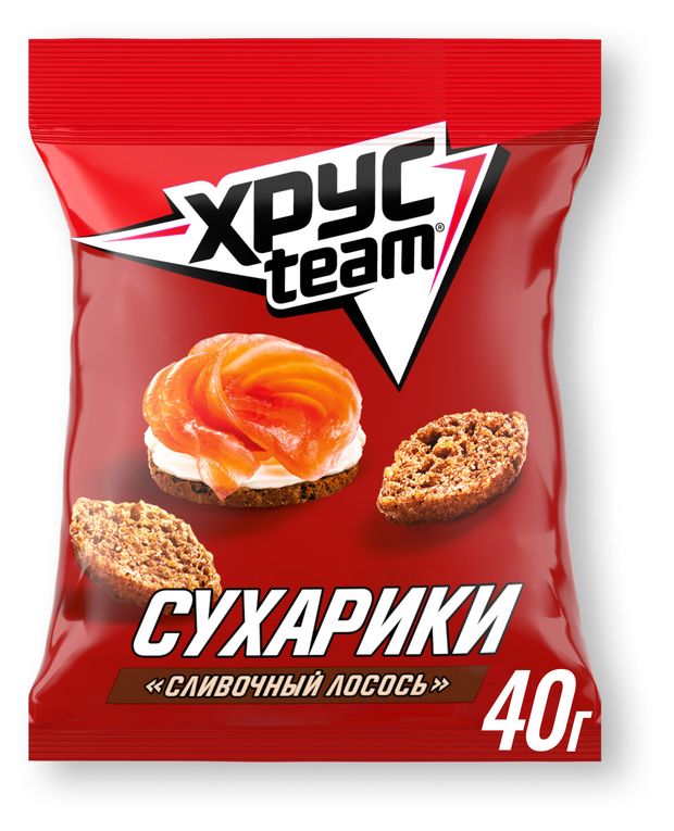 Сухарики ржаные Хрусteam со вкусом сливочного лосося 40 г 28₽