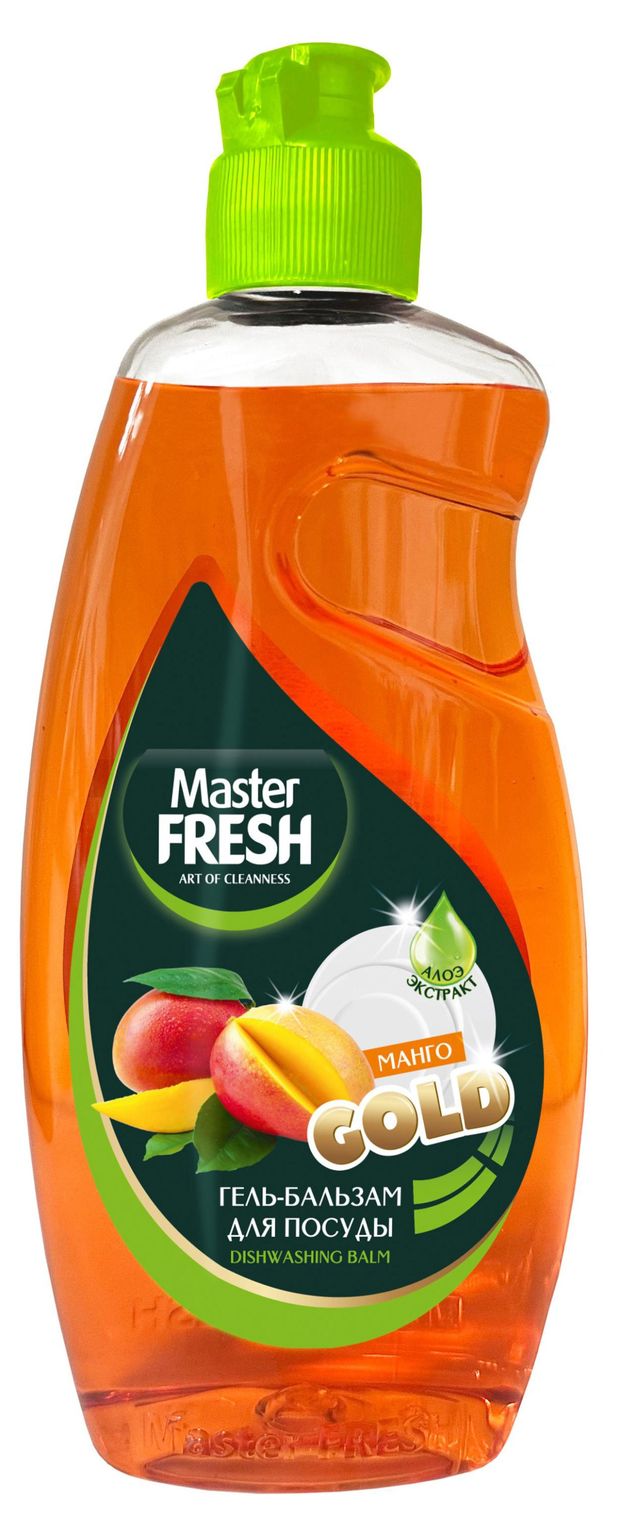 фото Гель-бальзам для мытья посуды master fresh gold манго, 500 мл
