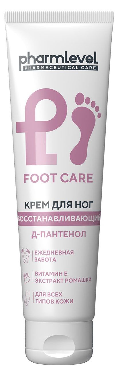 Крем для ног Pharmlevel Foot Care Восстанавливающий с пантенолом и витамином Е, 100 мл
