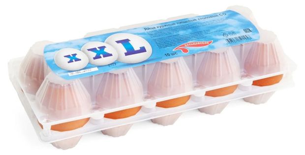 Яйцо куриное Кольцовское XXL С0 цвет в ассортименте, 10 шт