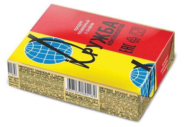 Сырный продукт Жинкина Крынка Дружба фольга брикет ЗМЖ 70 г 19₽