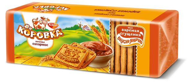 Печенье сахарное Рот Фронт Коровка со вкусом вареной сгущенки, 280 г