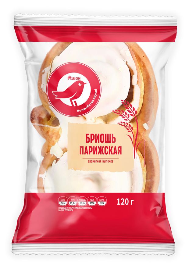 Бриошь АШАН Красная птица Парижская 120 г 45₽