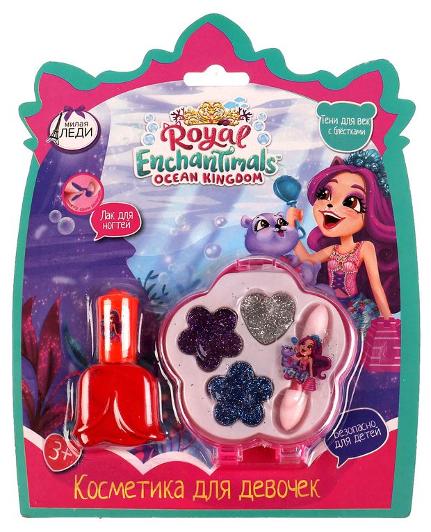 Набор косметики Милая леди Enchantimals тени для век с блестками лак для ногтей 199₽