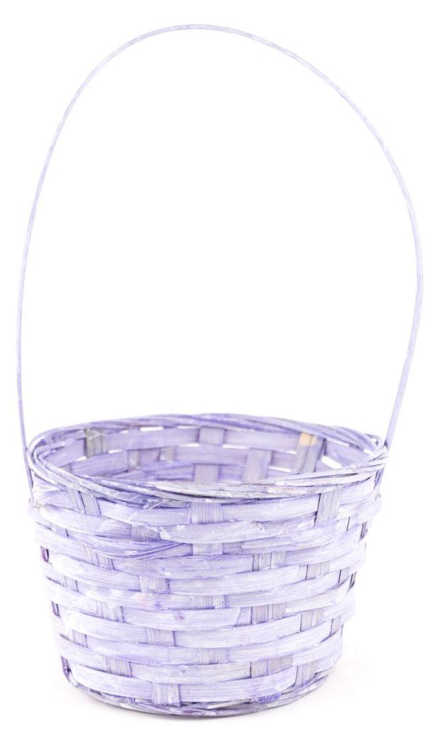 Корзина плетеная бамбук сиреневая для цветов и подарков, 16х10х32 см