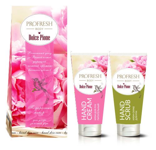 Набор подарочный Profresh Dolce Pione Крем для рук питательный 75мл Крем-скраб для рук 75 мл 230₽