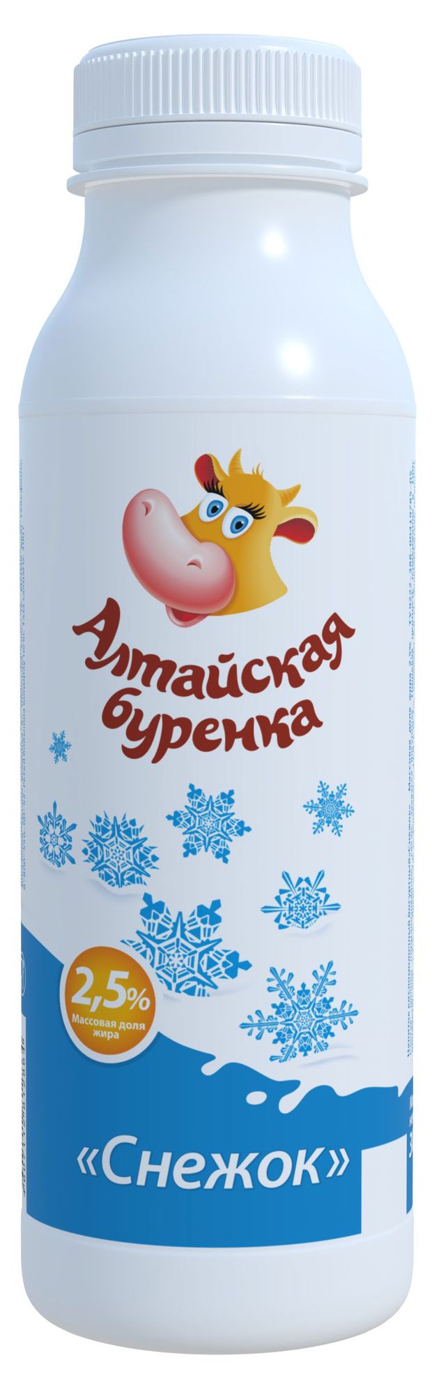 Напиток кисломолочный Снежок йогуртный Алтайская Буренка охлажденный 2,5% БЗМЖ, 300 мл